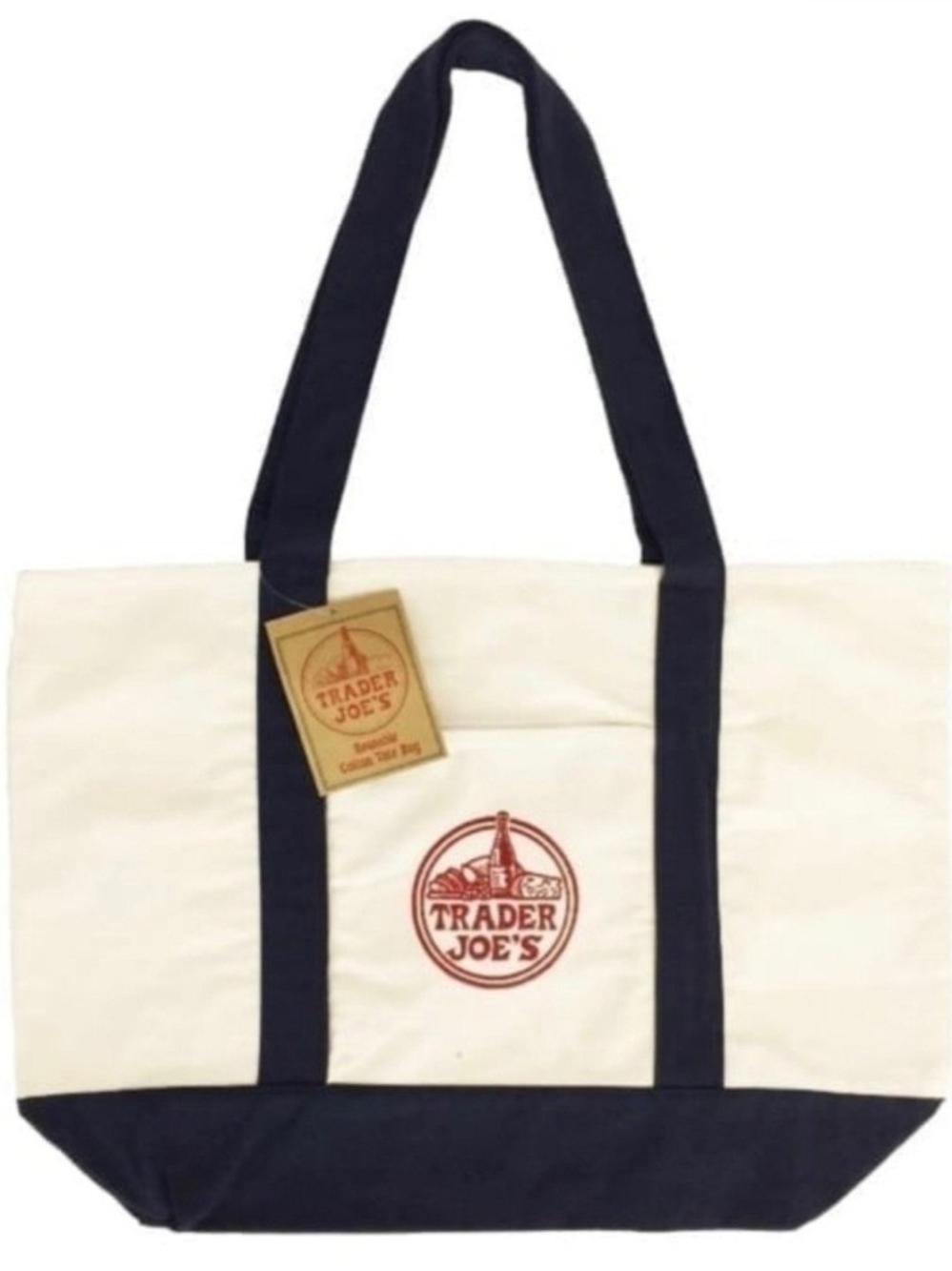 Trader Joes LARGE Canvas Tote Bag NEW